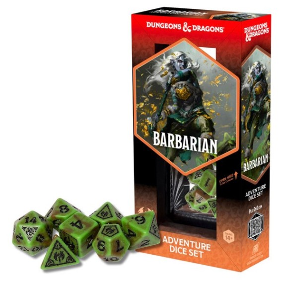Dungeon & Dragons Adventure Dice Barbarian Green & Brown