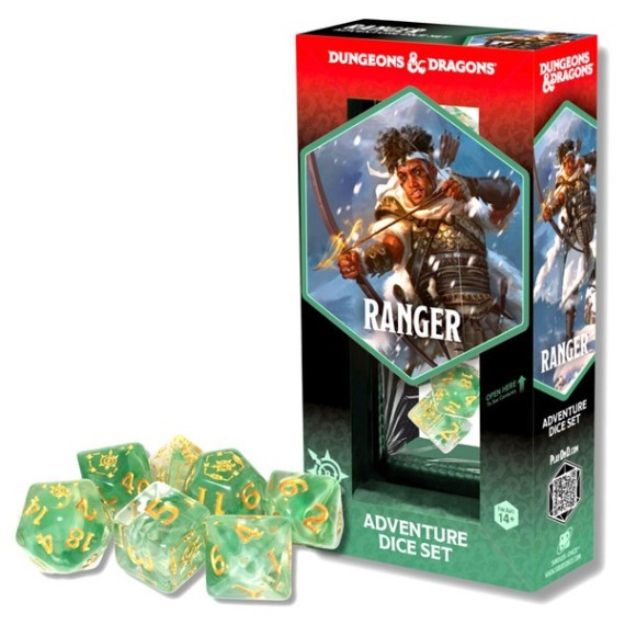 D&D Adventure Dice Ranger White & Green (14)