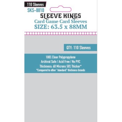 Sleeve Kings Card Game Card Sleeves (63.5x88mm) - 110 Pack - SKS-8810 Sleeve Kings Card Game Card Sleeves (63.5x88mm) - 110 Pack - SKS-8810