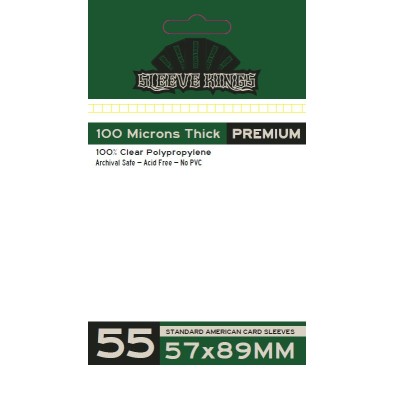 Sleeve Kings Premium Standard American Card Sleeves (57x89mm) - 55 Pack, 100 Microns - SKS-9903 Sleeve Kings Premium Standard American Card Sleeves (57x89mm) - 55 Pack, 100 Microns - SKS-9903
