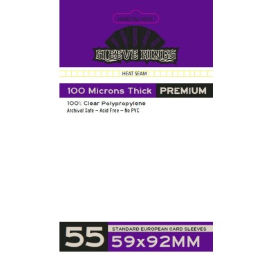 Sleeve Kings Premium Standard European Card Sleeves (59x92mm) - 55 Pack, 100 Microns - SKS-9904