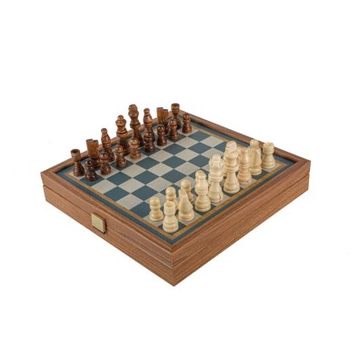 Turquoise 2-in-1 Combo Game Set - Chess & Backgammon in Walnut Case (Small) Turquoise 2-in-1 Combo Game Set - Chess & Backgammon in Walnut Case (Small)