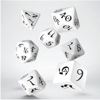 Classic RPG Dice Set white & black (7) Classic RPG Dice Set white & black (7)