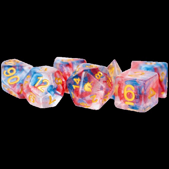 Unicorn Resin Polyhedral Dice Set Cosmic Carnival