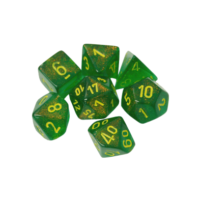 Borealis Polyhedral Maple Greenyellow Dice Set x7