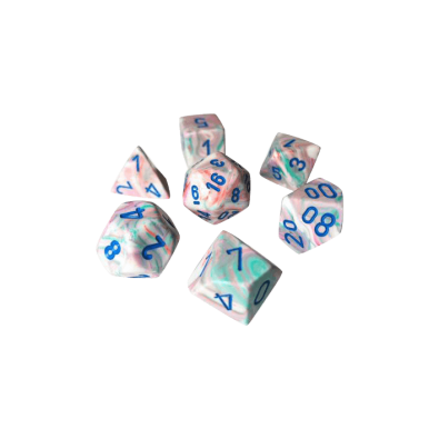 Festive Polyhedral 16mm d6 Pop Art blue Dice set x12