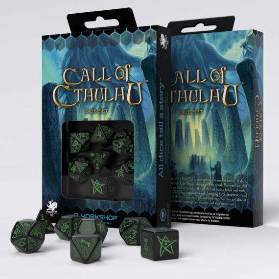 Call of Cthulhu Black & green Dice Set