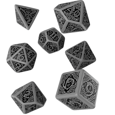 Celtic 3D Revised Gray & black Dice Set (7)