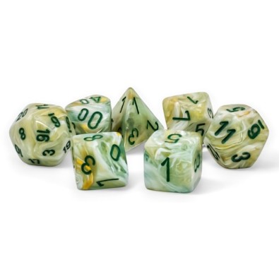 Marble Mega-Hedral Green/Dark Green Polyhedral 7-Die Set