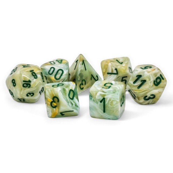 Marble Mega-Hedral Green/Dark Green Polyhedral 7-Die Set