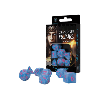 Classic Runic Glacier & pink Dice Set (7)