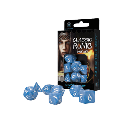 Classic Runic Glacier & white Dice Set (7)