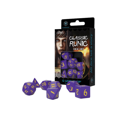 Classic Runic Purple & yellow Dice (7)