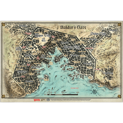 D&D Descent Into Avernus - Baldur's Gate Map (58 x 43cm) D&D Descent Into Avernus - Baldur's Gate Map (58 x 43cm)