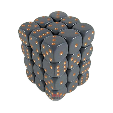Opaque Dice D6 (12mm) - Dark Grey/Copper x36