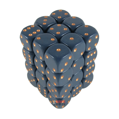 Opaque Dice D6 (12mm) - Dust Blue/Copper x36