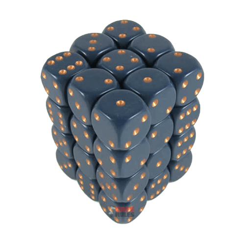 Opaque Dice D6 (12mm) - Dust Blue/Copper x36