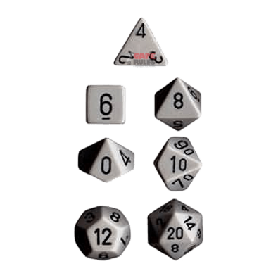 Opaque Dice Set - Dark Grey/Black x7 Opaque Dice Set - Dark Grey/Black x7