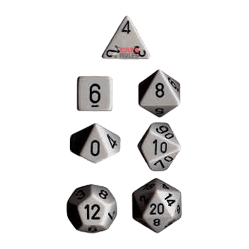 Opaque Dice Set - Dark Grey/Black x7