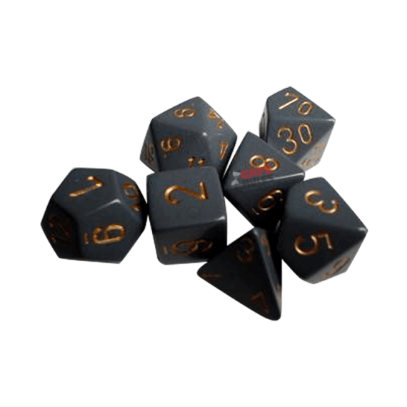 Opaque Dice Set - Dark Grey/Copper x7