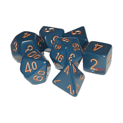 Opaque Dice Set - Dust Blue/Copper x7