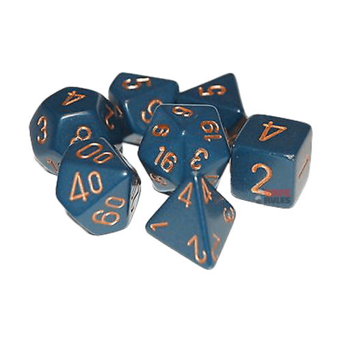 Opaque Dice Set - Dust Blue/Copper x7
