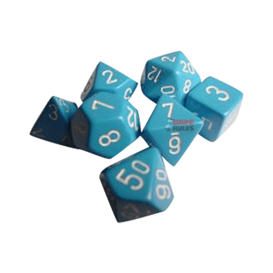 Opaque Dice Set - Light Blue/White x7