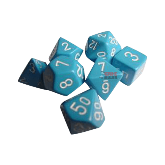 Opaque Dice Set - Light Blue/White x7