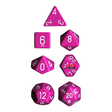 Opaque Dice Set - Light Purple/White  x7
