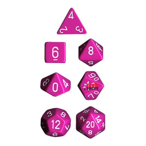 Opaque Dice Set - Light Purple/White  x7