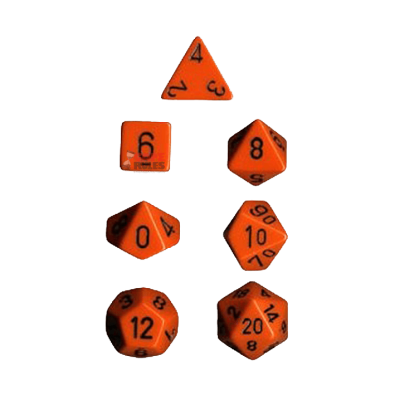 Opaque Dice Set - Orange/Black  x7 Opaque Dice Set - Orange/Black  x7