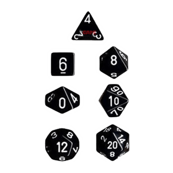 Opaque Dice Set - Smoke/White x7