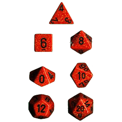 Speckled Dice Set - Fire x7