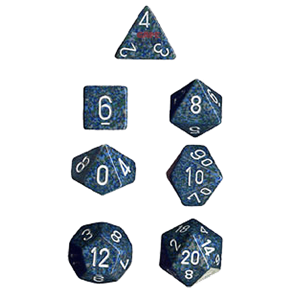 Speckled Dice Set - Sea x7