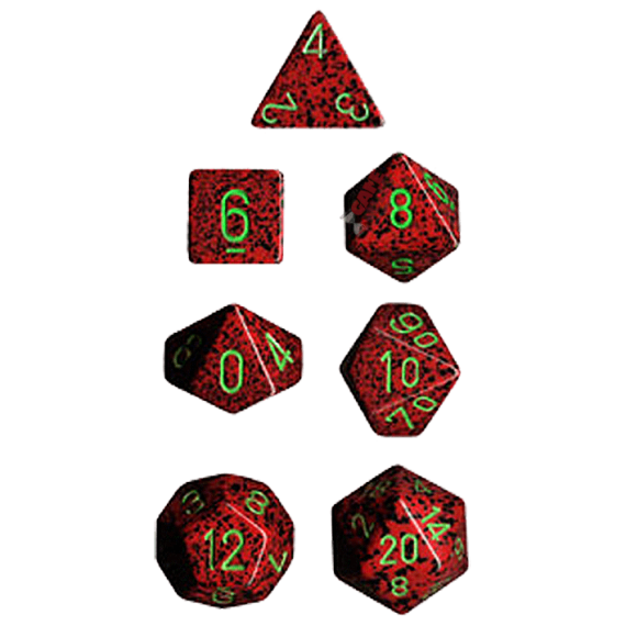 Speckled Dice Set - Stawberry x7