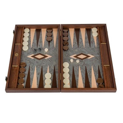Premium Handcrafted Pearly Grey Vavona Backgammon Set - Luxury Board Game with Oak & Wenge Accents Premium Handcrafted Pearly Grey Vavona Backgammon Set - Luxury Board Game with Oak & Wenge Accents