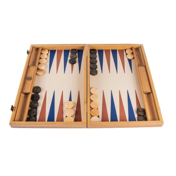 Premium Leatherette Champagne Beige Backgammon Set