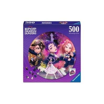 KPop Demon Hunters Round Jigsaw Puzzle For the fans! (500 Pieces)