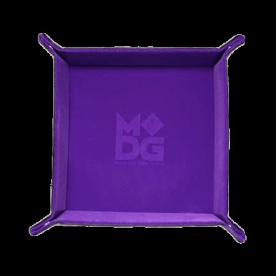Velvet Folding Dice Tray (10x10): Purple with Leather Backing