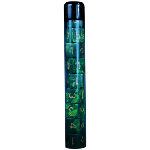 Elder Dice: Green Lovecraft Elder Sign (d6 Tube)