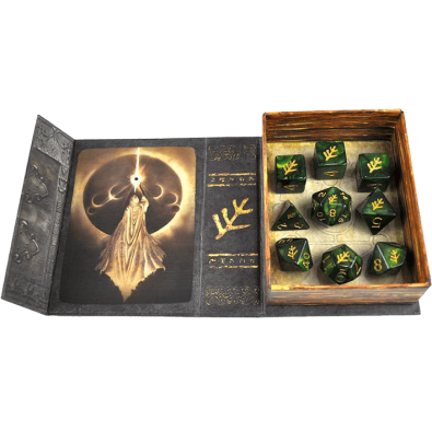 Elder Dice: Green Lovecraft Elder Sign Polyhedral Set Elder Dice: Green Lovecraft Elder Sign Polyhedral Set
