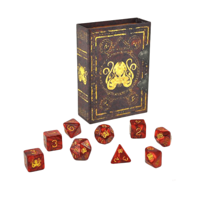 Elder Dice: Red Cthulhu Polyhedral Set