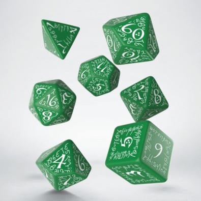 Elvish Green & white Dice Set (7) Elvish Green & white Dice Set (7)