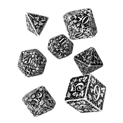 Forest 3D White & black Dice Set (7)