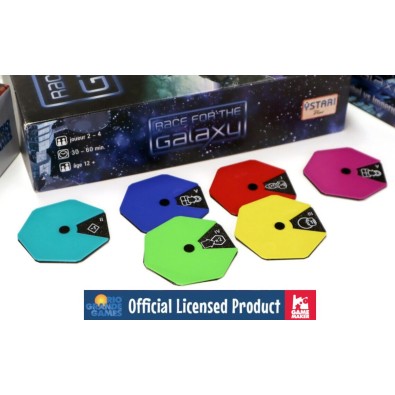 Phase selection disks suitable for ‘Race for the Galaxy’ (6 for base game & expansion)