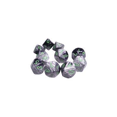 Gemini Polyhedral Black-Grey /green x10