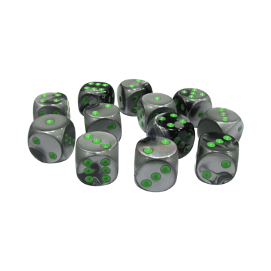 Gemini Polyhedral Black-Grey /green x12