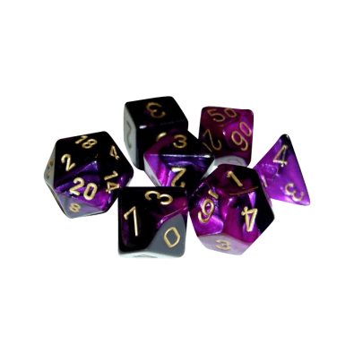 Gemini Polyhedral Black-Purple /gold x7