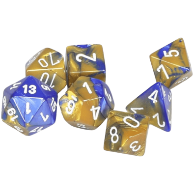Gemini Polyhedral Blue-Gold /white x7 Gemini Polyhedral Blue-Gold /white x7