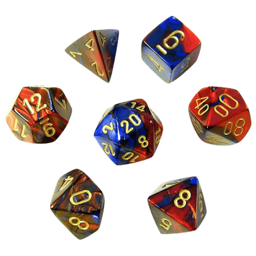 Gemini Polyhedral Blue-Red/Gold x7